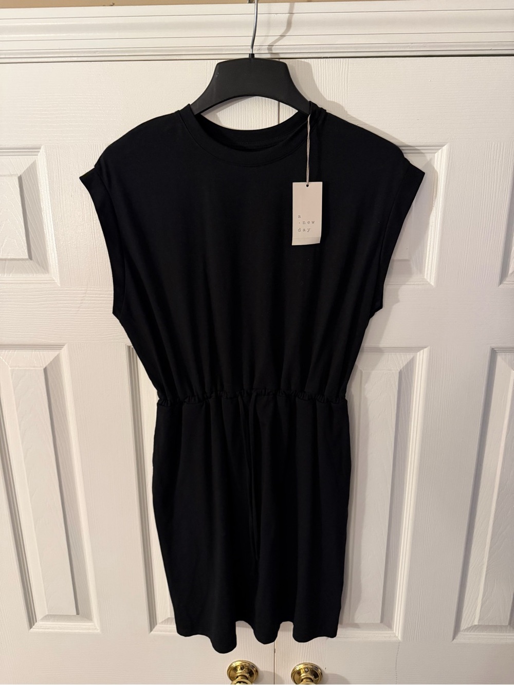 a new day Black Drawstring Waist Mini Dress